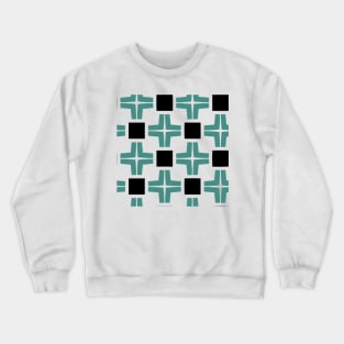 Vintage Style 60's New Jersey Deli Green Cross and Black Square pattern Crewneck Sweatshirt